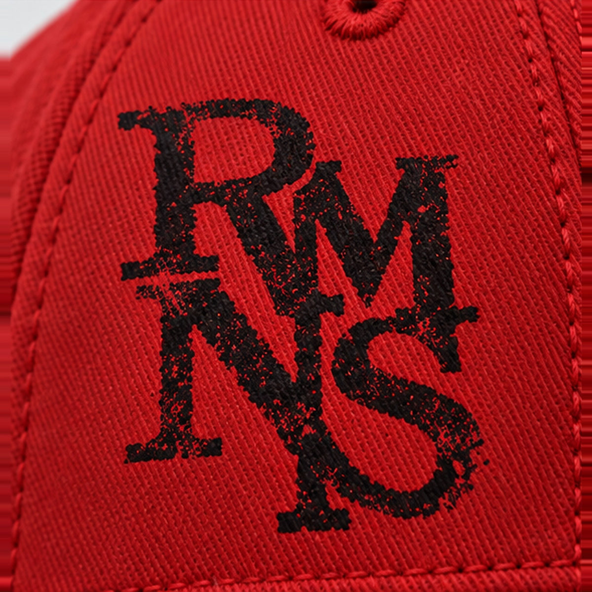 RMNS MONOGRAM 6-PANEL CAP — RED