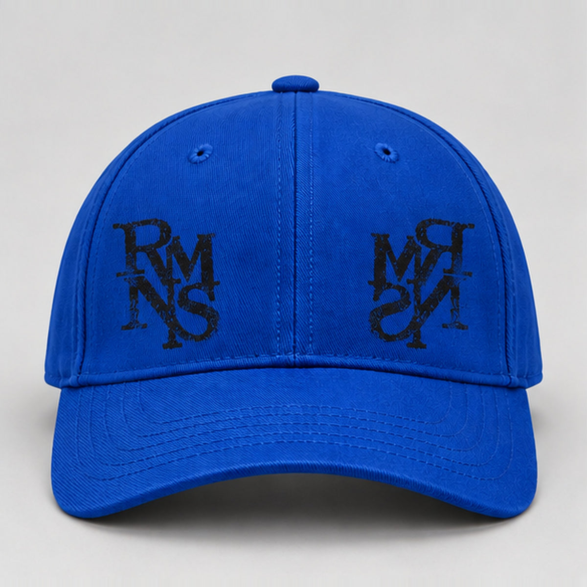 R-Y0H RMNS Monogram 6-Panel Cap – royal blue with black monogram