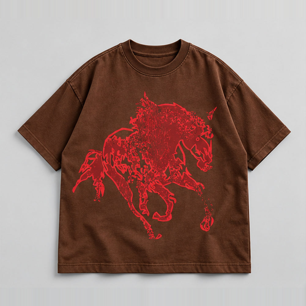 MADMAX OVERSIZED TEE — BROWN