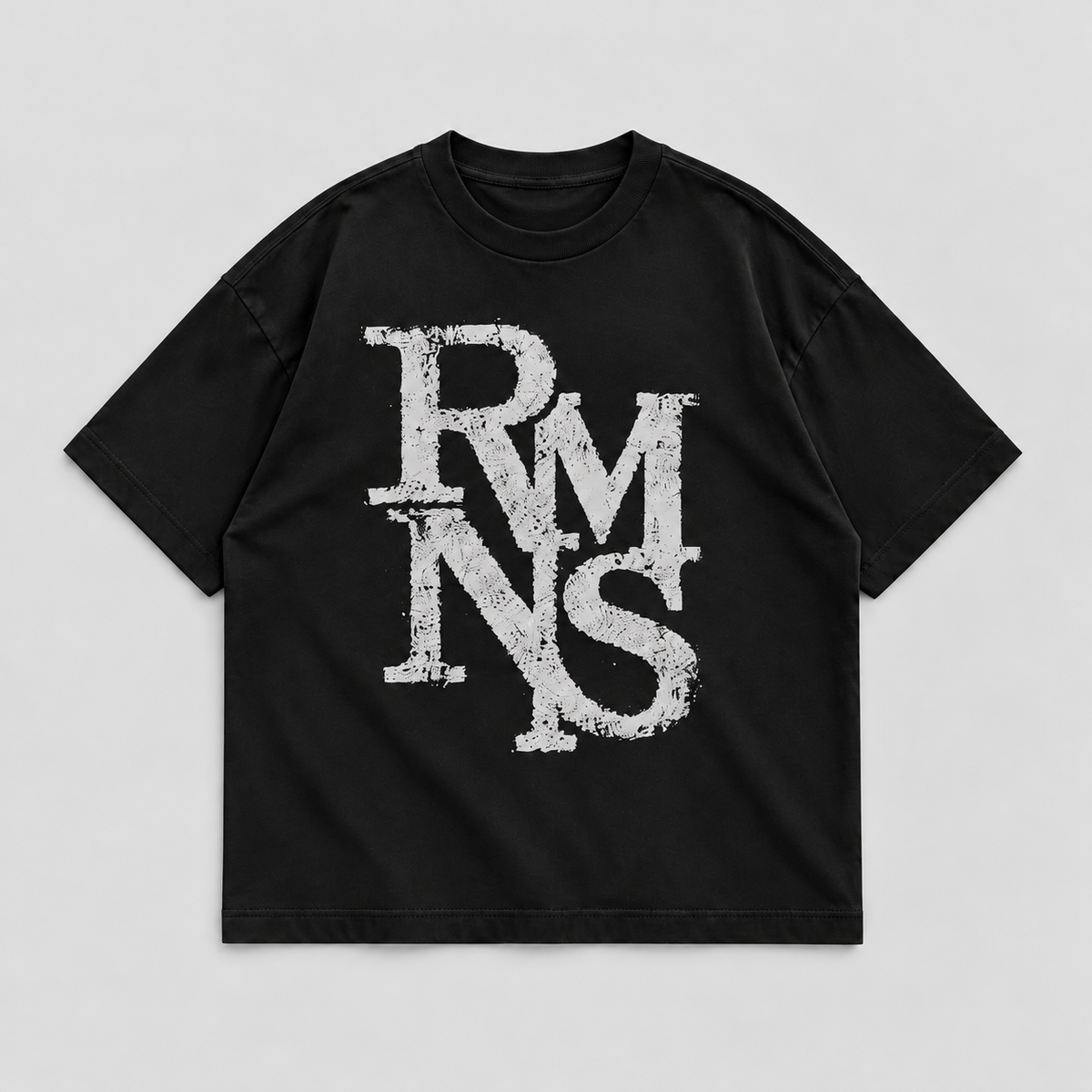 RMNS MONOGRAM FITTED TEE — BLACK