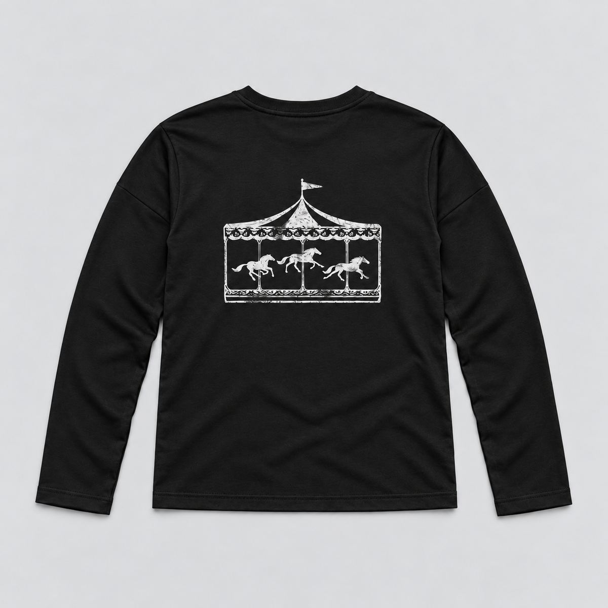 KARUZELA FITTED LONG SLEEVE — BLACK