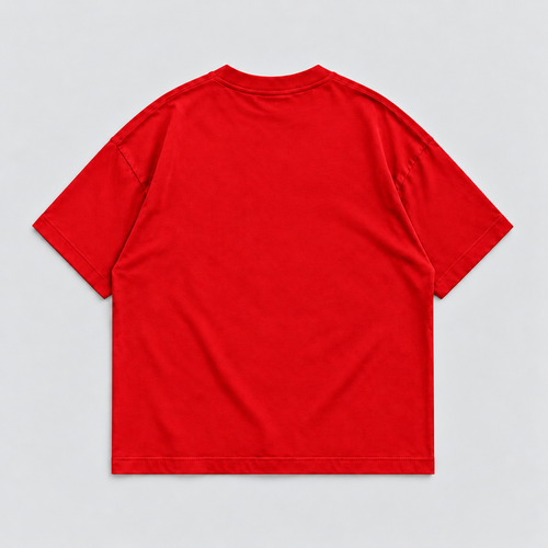 5X MONOGRAM FITTED TEE — RED