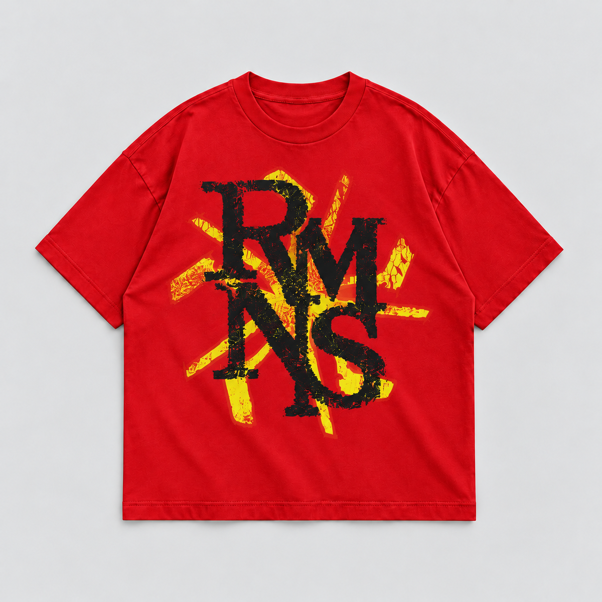 5X MONOGRAM FITTED TEE — RED